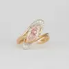 1.5ct Marquise Cut Pink Sapphire Modern Wedding Ring Set