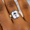 5.6ct Cushion Cut White Sapphire Vintage Engagement Ring
