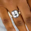 5.6ct Cushion Cut White Sapphire Vintage Engagement Ring