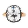 5.6ct Cushion Cut White Sapphire Vintage Engagement Ring