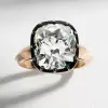 5.6ct Cushion Cut White Sapphire Vintage Engagement Ring
