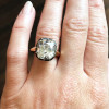 5.6ct Cushion Cut White Sapphire Vintage Engagement Ring