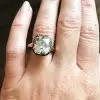 5.6ct Cushion Cut White Sapphire Vintage Engagement Ring
