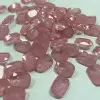 8ct Cushion Cut Dark Pink Quartz Three Stone Cocktail Ring