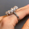 5.3ct Emerald Cut White Sapphire Pearl Halo Cocktail Ring
