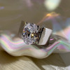 5.8ct Oval Cut White Sapphire Simple Classic Engagement Ring