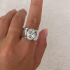 5.8ct Oval Cut White Sapphire Simple Classic Engagement Ring