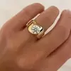 3ct Round Cut White Sapphire Bypass Engagement Ring