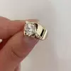 3ct Round Cut White Sapphire Bypass Engagement Ring