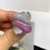 5ctw White and Pink Sapphire Paved Bold Cocktail Ring