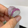 5ctw White and Pink Sapphire Paved Bold Cocktail Ring