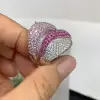 5ctw White and Pink Sapphire Paved Bold Cocktail Ring
