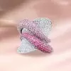 5ctw White and Pink Sapphire Paved Bold Cocktail Ring