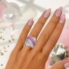 5ctw White and Pink Sapphire Paved Bold Cocktail Ring