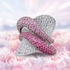 5ctw White and Pink Sapphire Paved Bold Cocktail Ring