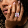5ctw White and Pink Sapphire Paved Bold Cocktail Ring