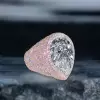 9.3ct Pear Cut Allover Paved Pink Sapphire Cocktail Ring