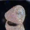 9.3ct Pear Cut Allover Paved Pink Sapphire Cocktail Ring