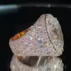 9.3ct Pear Cut Allover Paved Pink Sapphire Cocktail Ring