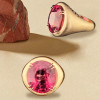 13ct Fat Oval Cut Ruby Matte Hollow Vintage Cocktail Ring 