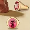 13ct Fat Oval Cut Ruby Matte Hollow Vintage Cocktail Ring 