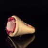 13ct Fat Oval Cut Ruby Matte Hollow Vintage Cocktail Ring 