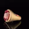 13ct Fat Oval Cut Ruby Matte Hollow Vintage Cocktail Ring 