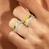 3ctw Round Cut Two Tone Curved Mobius Wedding Band