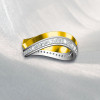 3ctw Round Cut Two Tone Curved Mobius Wedding Band