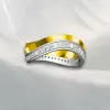 3ctw Round Cut Two Tone Curved Mobius Wedding Band