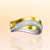 3ctw Round Cut Two Tone Curved Mobius Wedding Band