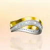 3ctw Round Cut Two Tone Curved Mobius Wedding Band
