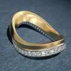 3ctw Round Cut Two Tone Curved Mobius Wedding Band