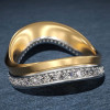 3ctw Round Cut Two Tone Curved Mobius Wedding Band