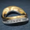 3ctw Round Cut Two Tone Curved Mobius Wedding Band