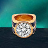 6.8ct Round Cut Art-deco Blue Sapphire Cocktail Ring