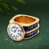 6.8ct Round Cut Art-deco Blue Sapphire Cocktail Ring