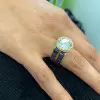 6.8ct Round Cut Art-deco Blue Sapphire Cocktail Ring