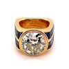 6.8ct Round Cut Art-deco Blue Sapphire Cocktail Ring