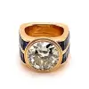 6.8ct Round Cut Art-deco Blue Sapphire Cocktail Ring