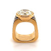 6.8ct Round Cut Art-deco Blue Sapphire Cocktail Ring