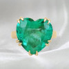 7.8ct Heart Cut Emerald Classic Cocktail Ring