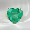 7.8ct Heart Cut Emerald Classic Cocktail Ring