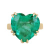 7.8ct Heart Cut Emerald Classic Cocktail Ring