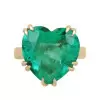 7.8ct Heart Cut Emerald Classic Cocktail Ring