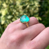 7.8ct Heart Cut Emerald Classic Cocktail Ring