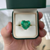 7.8ct Heart Cut Emerald Classic Cocktail Ring