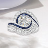 2ct Round Cut Art-deco Bypass Vintage Engagement Ring