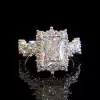 4ct Radiant Cut Vintage Lace Engagement Ring