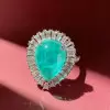 10ct Waterdrop-Shaped Paraiba Halo Cocktail Ring